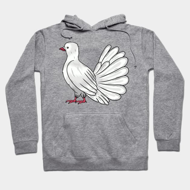 Fantail pigeon bird cartoon illustration Hoodie by Cartoons of fun